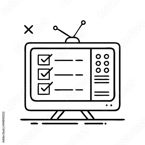 tv binge watching checklist icon, tv binge watching checklist vector illustration-simple illustration of tv binge watching checklist, perfect for tv binge watching checklist logos and icons