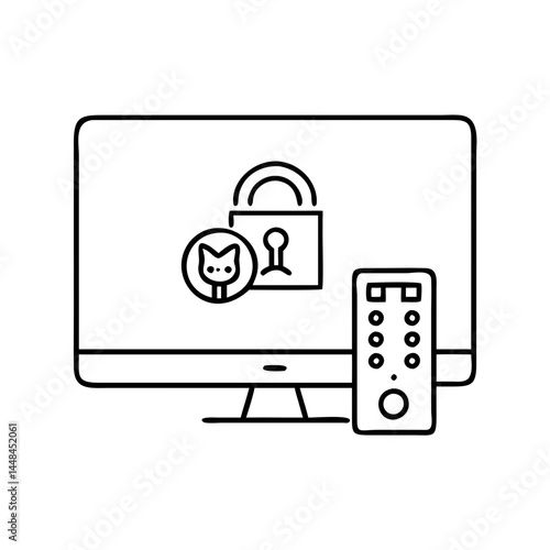 tv with parental controls icon, tv with parental controls vector illustration-simple illustration of tv with parental controls, perfect for tv with parental controls logos and icons