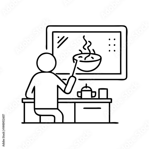 watching a cooking show icon, watching a cooking show vector illustration-simple illustration of watching a cooking show, perfect for watching a cooking show logos and icons