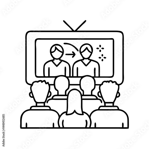watching reality tv icon, watching reality tv vector illustration-simple illustration of watching reality tv, perfect for watching reality tv logos and icons