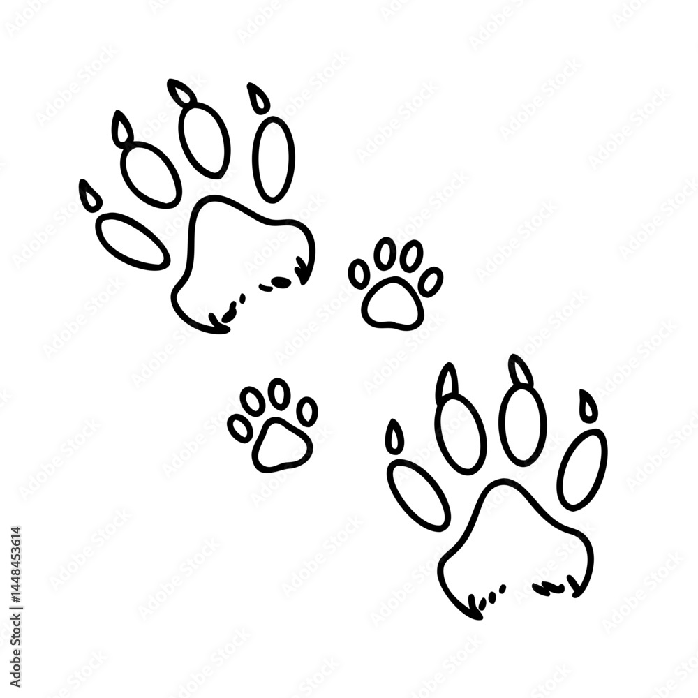 Obraz premium animal tracks on trail icon, animal tracks on trail vector illustration-simple illustration of animal tracks on trail, perfect for animal tracks on trail logos and icons