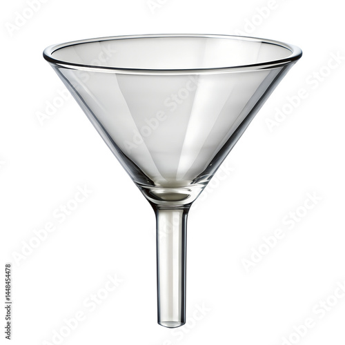 glass funnel on white background