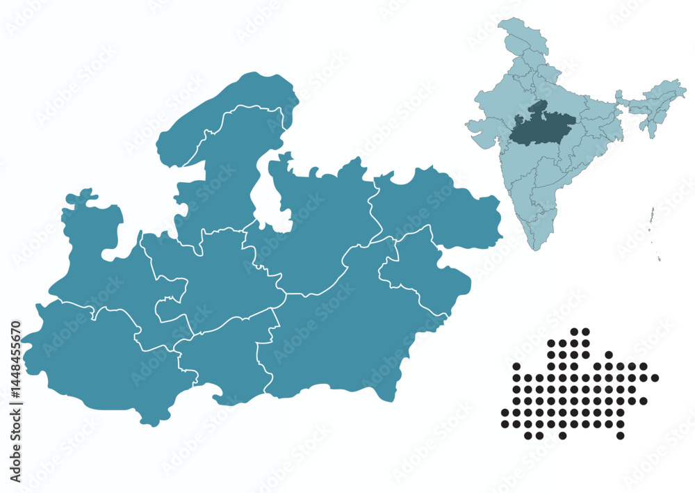 Set maps of Madhya Pradesh state Set maps of Madhya Pradesh state