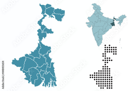 Set maps of West Bengal state