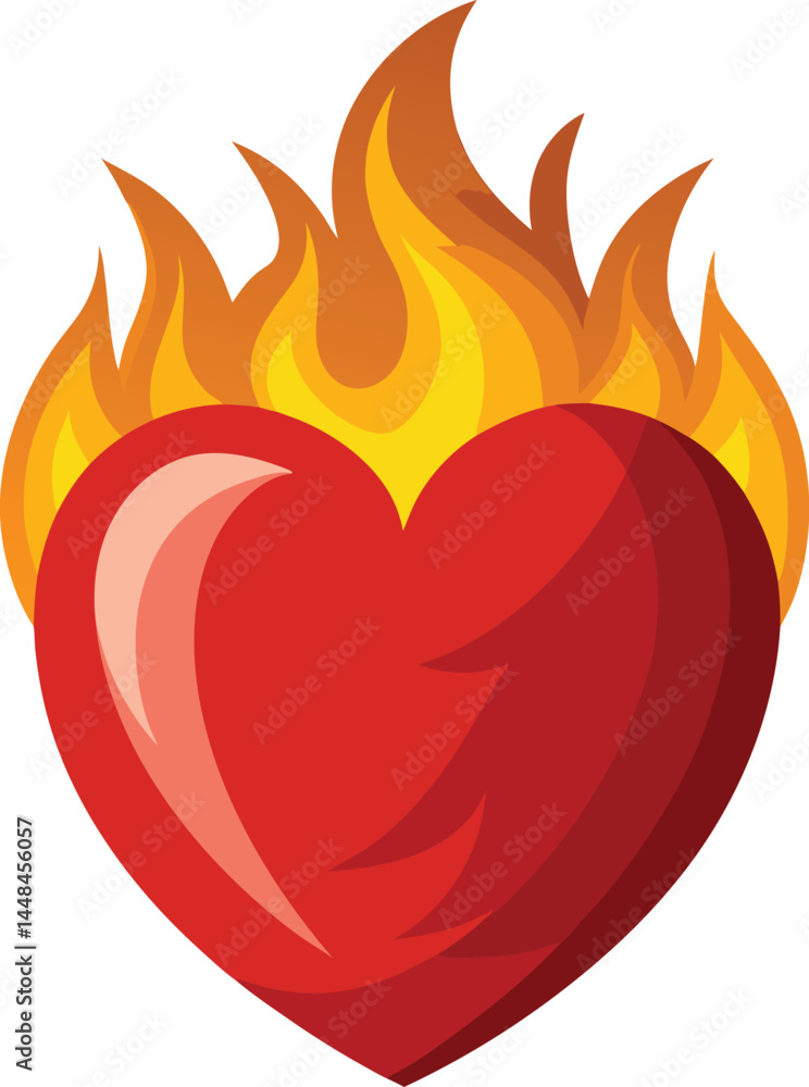 Burning heart Vector Burning heart Vector