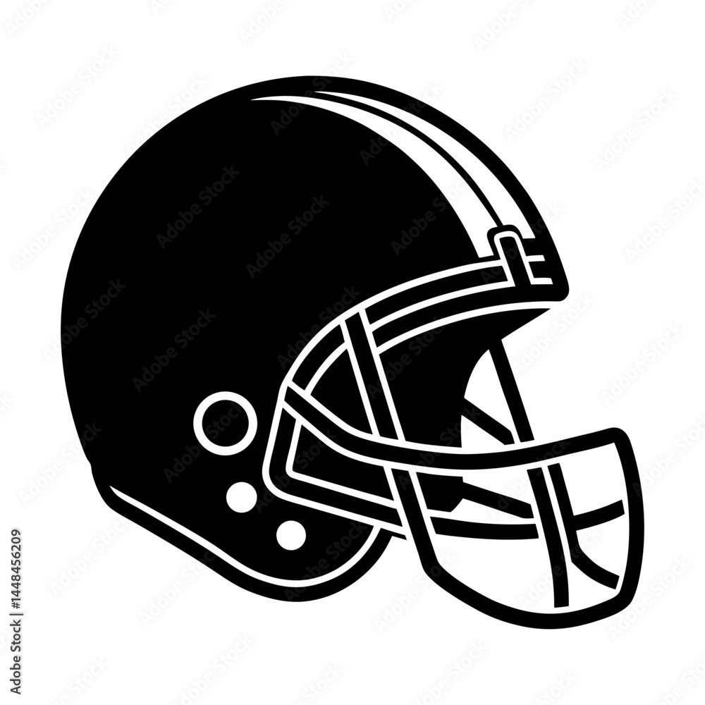 Football Helmet Silhouette vector illustration Football Helmet Silhouette vector illustration