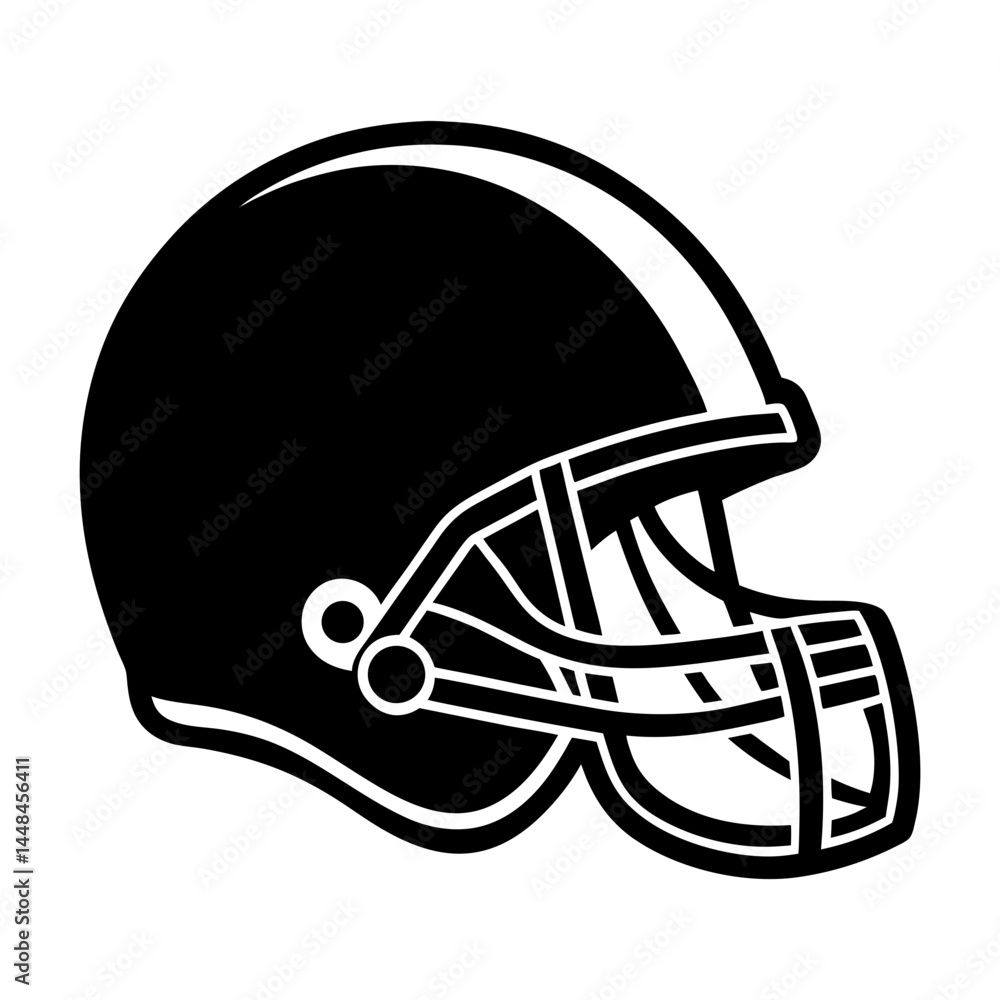 Fototapeta premium Football Helmet Silhouette vector illustration