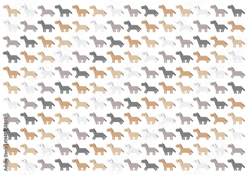 カラフルな馬模様の背景イラスト