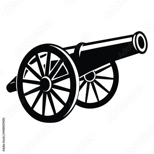 Old cannon silhouette Vector illustration
