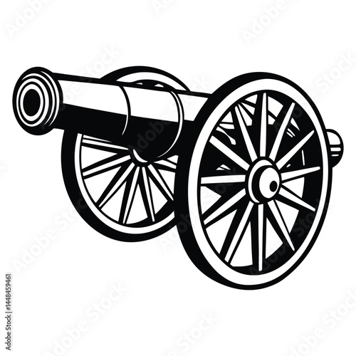 Old cannon silhouette Vector illustration