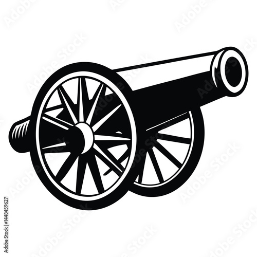 Old cannon silhouette Vector illustration