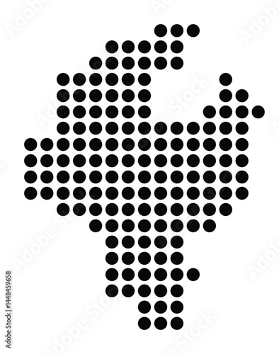 Symbol Map Of the City Arnstadt (Germany) showing the city with a pattern of just a few black dots