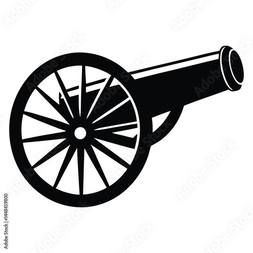 Old cannon silhouette Vector illustration