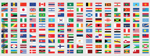All countries flag set. World flags. National flags set. Flags of countries