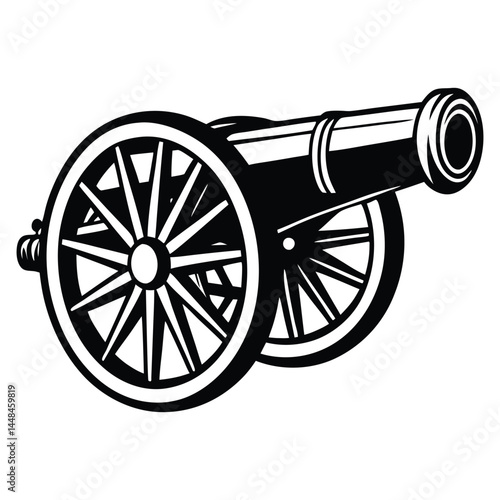 Old cannon silhouette Vector illustration