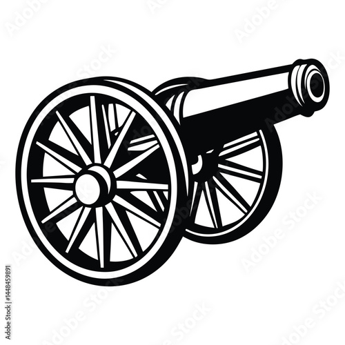 Old cannon silhouette Vector illustration