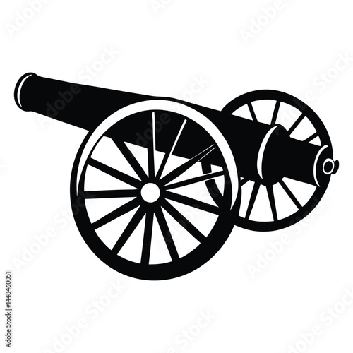 Old cannon silhouette Vector illustration