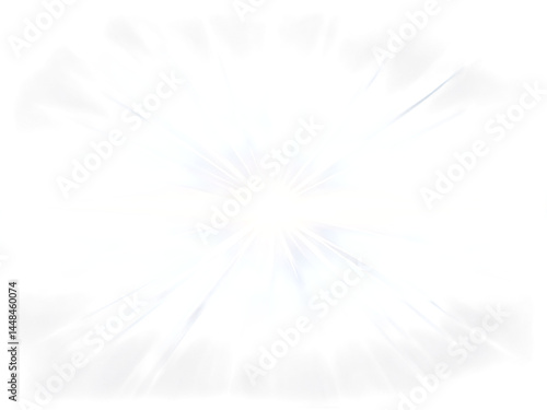 Bright Radiant Light Burst Effect with Glowing Starflare and Energy Explosion Shape – Transparent Background Digital Illustration Overlay Graphic Element AI photo