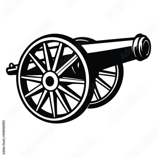 Old cannon silhouette Vector illustration