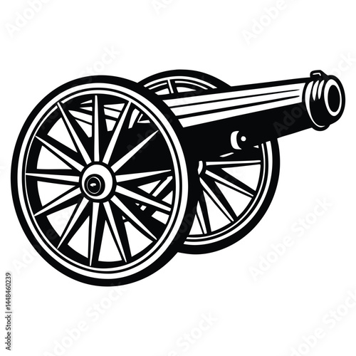 Old cannon silhouette Vector illustration