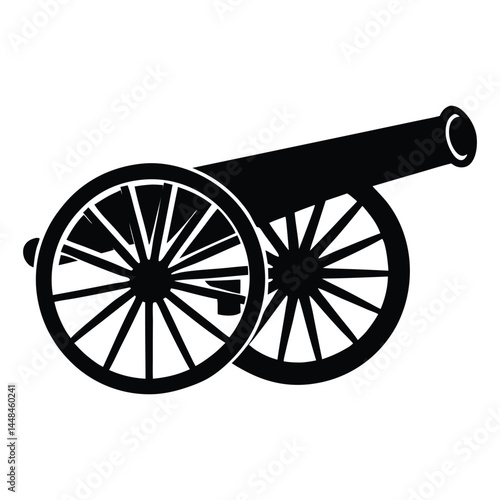 Old cannon silhouette Vector illustration