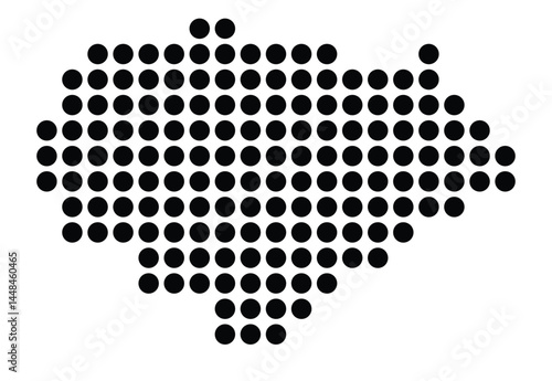 Symbol Map Of the City Bornheim (Germany) showing the city with a pattern of just a few black dots