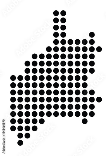 Symbol Map Of the City Cloppenburg (Germany) showing the city with a pattern of just a few black dots