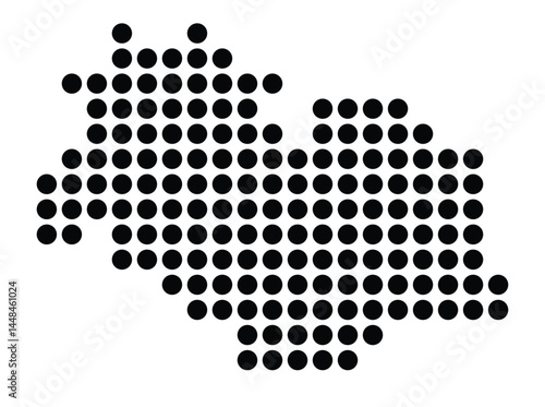 Symbol Map Of the City Crailsheim (Germany) showing the city with a pattern of just a few black dots