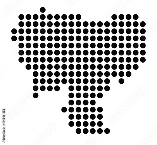 Symbol Map Of the City Forchheim (Germany) showing the city with a pattern of just a few black dots
