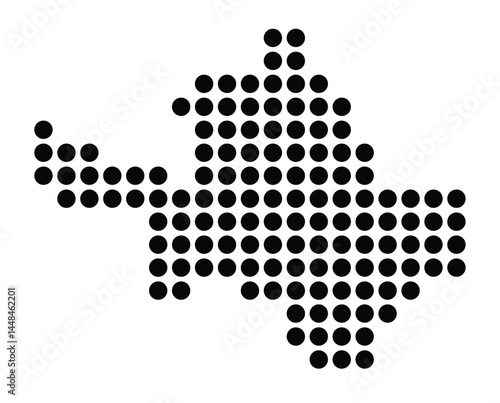 Symbol Map Of the City Fürstenwalde_Spree (Germany) showing the city with a pattern of just a few black dots