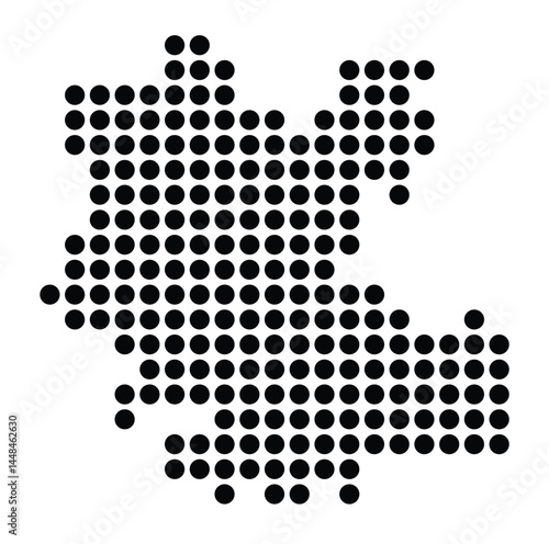 Symbol Map Of the City Gifhorn (Germany) showing the city with a pattern of just a few black dots