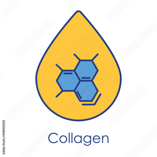 Vector Icon for Collagen in Skincare: Firming and Rejuvenation.