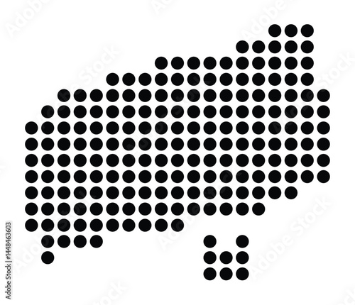 Symbol Map Of the City Heppenheim (Bergstraße) (Germany) showing the city with a pattern of just a few black dots