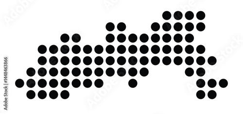 Symbol Map Of the City Hoyerswerda (Germany) showing the city with a pattern of just a few black dots