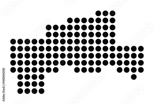 Symbol Map Of the City Kamen (Germany) showing the city with a pattern of just a few black dots