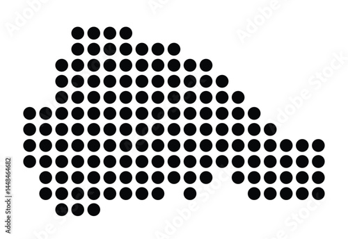 Symbol Map Of the City Königswinter (Germany) showing the city with a pattern of just a few black dots