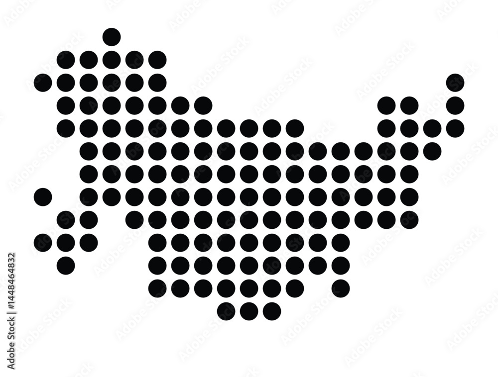 Symbol Map Of the City Lahr_Schwarzwald (Germany) showing the city with a pattern of just a few black dots Symbol Map Of the City Lahr_Schwarzwald (Germany) showing the city with a pattern of just a few black dots