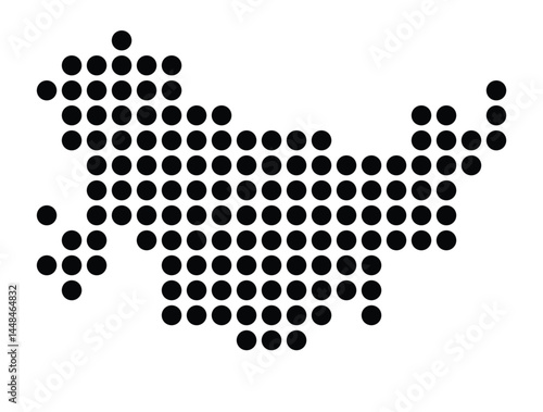 Symbol Map Of the City Lahr_Schwarzwald (Germany) showing the city with a pattern of just a few black dots