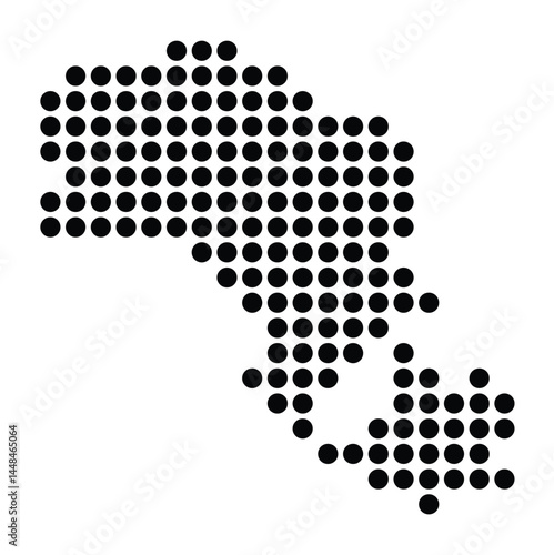 Symbol Map Of the City Lauf a.d.Pegnitz (Germany) showing the city with a pattern of just a few black dots