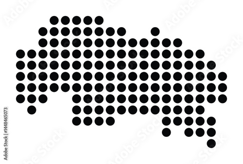 Symbol Map Of the City Lehrte (Germany) showing the city with a pattern of just a few black dots