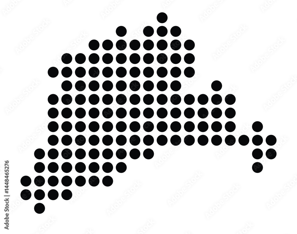 Symbol Map Of the City Lennestadt (Germany) showing the city with a pattern of just a few black dots Symbol Map Of the City Lennestadt (Germany) showing the city with a pattern of just a few black dots