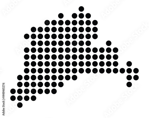 Symbol Map Of the City Lennestadt (Germany) showing the city with a pattern of just a few black dots