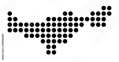 Symbol Map Of the City Neckarsulm (Germany) showing the city with a pattern of just a few black dots