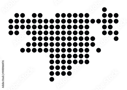Symbol Map Of the City Nordhausen (Germany) showing the city with a pattern of just a few black dots