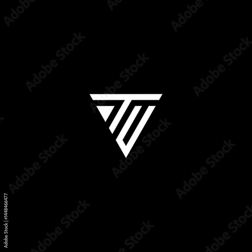 logo letter t and u combination with triangle