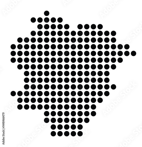 Symbol Map Of the City Northeim (Germany) showing the city with a pattern of just a few black dots