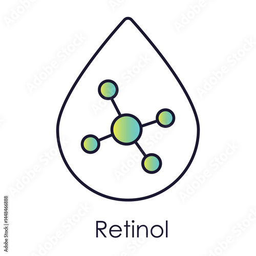 Vector Icon for Retinol in Skincare: Anti-Aging and Renewal.