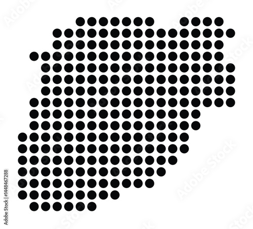 Symbol Map Of the City Rheinfelden (Baden) (Germany) showing the city with a pattern of just a few black dots