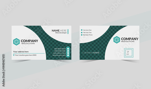 Business card design template, Clean professional business card template, visiting card, creative modern name card and business card
