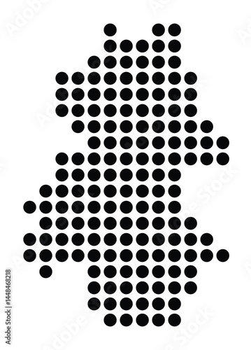 Symbol Map Of the City Stade (Germany) showing the city with a pattern of just a few black dots